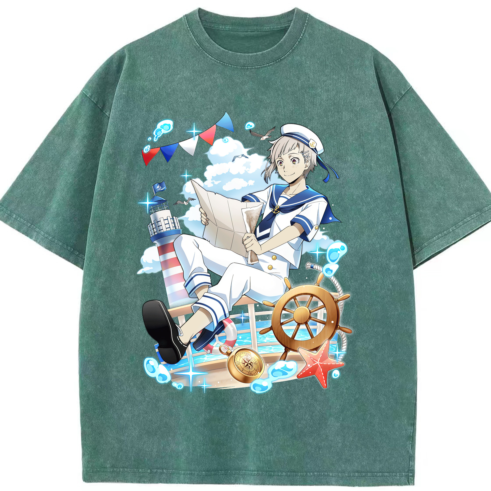 （画像用） 文豪ストレイドッグス Bungo Stray Dogs 綿100% ヴィンテージ風 半袖Tシャツ（フロントプリント）